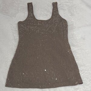 Express Shimmering Brown Tank Top